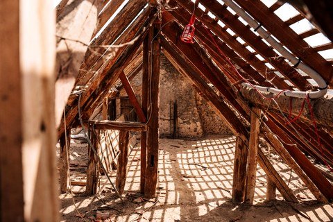 Timber roof space, where a dead animal is usually found